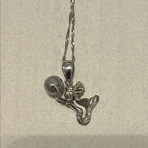 Silver Mermaid Pearl Necklace